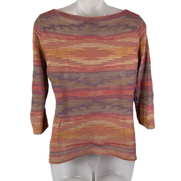 Ralph Lauren Women's Boat Neckline Abstract Pattern Knitted Shirt Size S - Picture 10 of 10